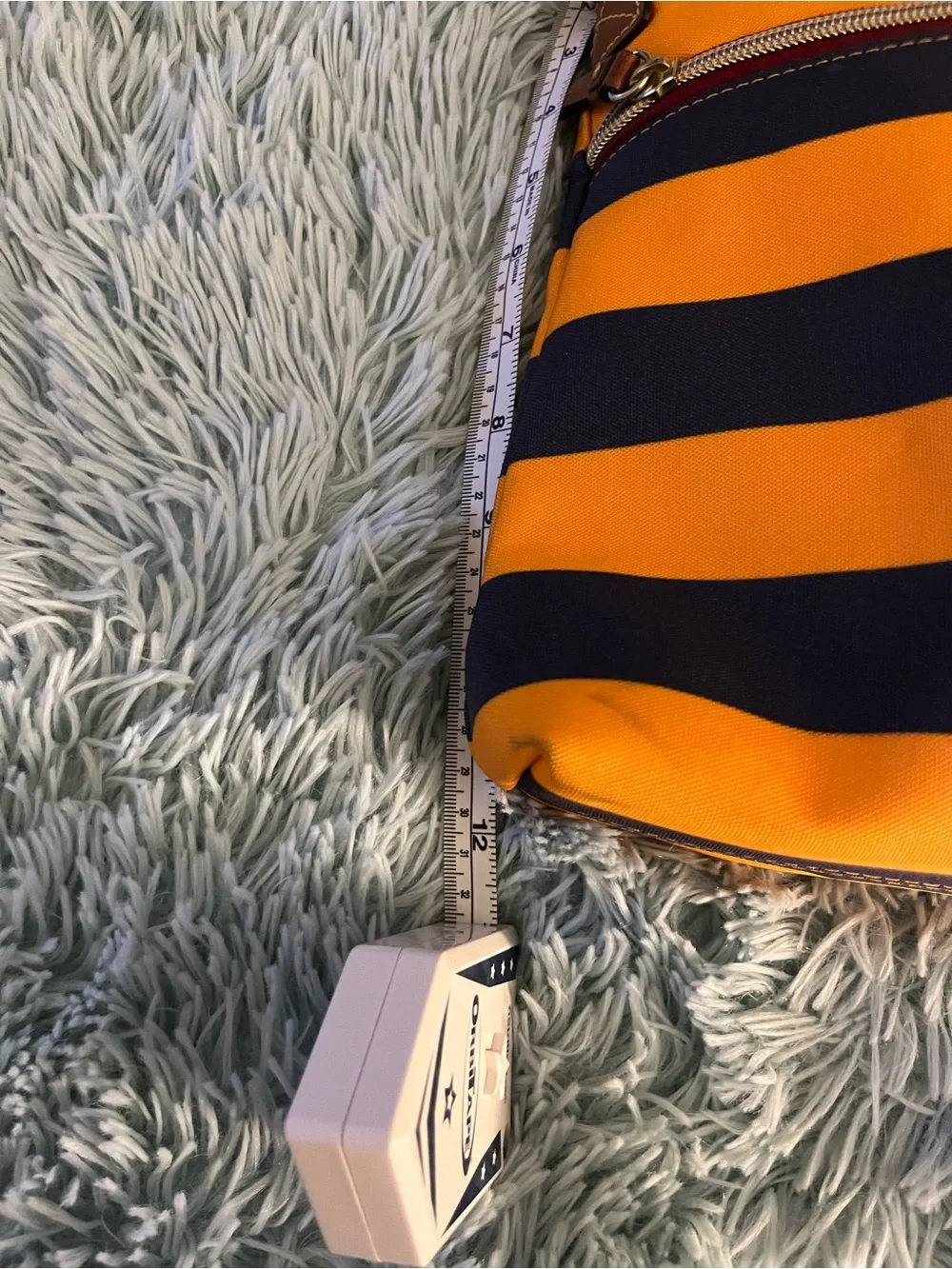 Dooney & Burke Crossbody Bag EUC Orange/ Navy Stripe